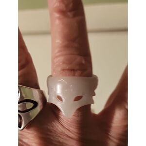 White Fox Mask Silicone Ring